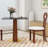 Modern 3-Piece Dining Set with 33.5"Square Sintered Stone Top&Solid Wood Table and 2 Solid Wood Chairs – Small Space Kitchen Table Set with Metal Base-700055319
