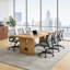 Ensemble de table de conférence en bois massif pour 6 personnes avec chaise de bureau ergonomique-1317670105-1317774749