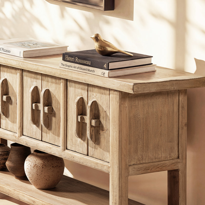 Iryanna 78.5" Solid Reclaimed Pine Sideboard with Lower Shelf