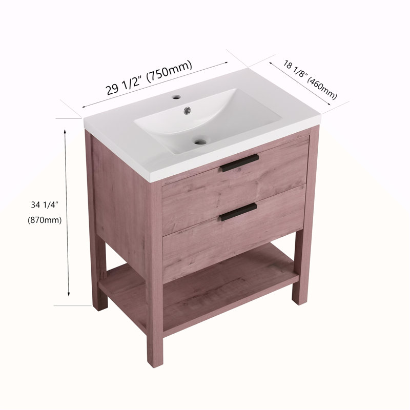 Meuble-lavabo simple 30 po avec plateau en céramique Bridgeview