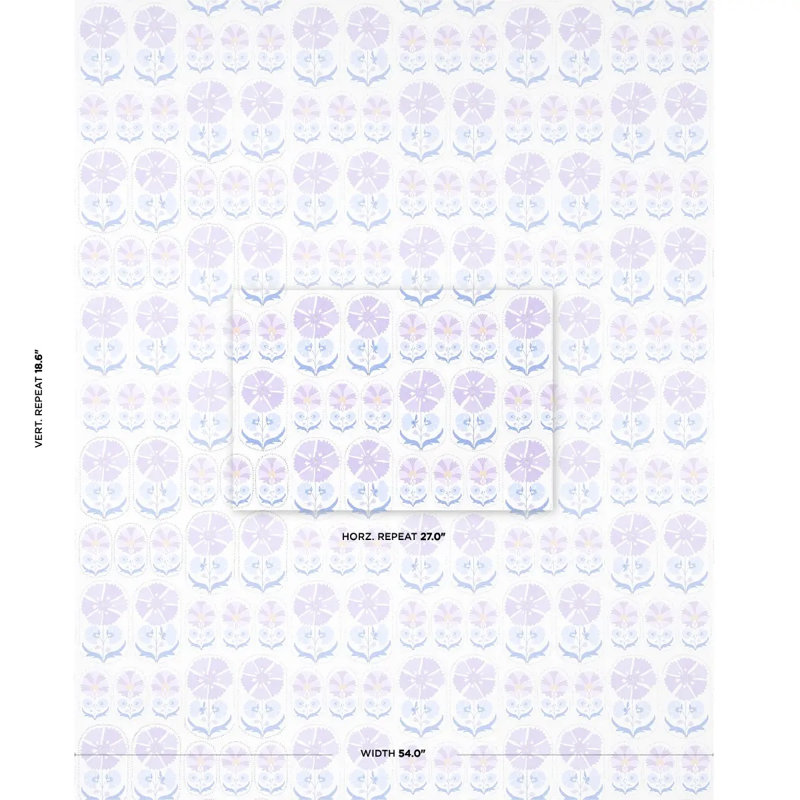 Anjuna Floral Wallpaper, Lilac