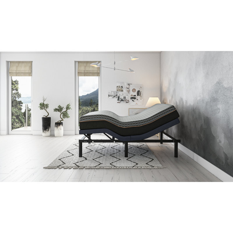 Lit simple TG réglable - Position de mémoire programmable, capacité de 850 lb, tête et pied réglables, base de batterie de secours, réglage complet des positions, mémoire, bas