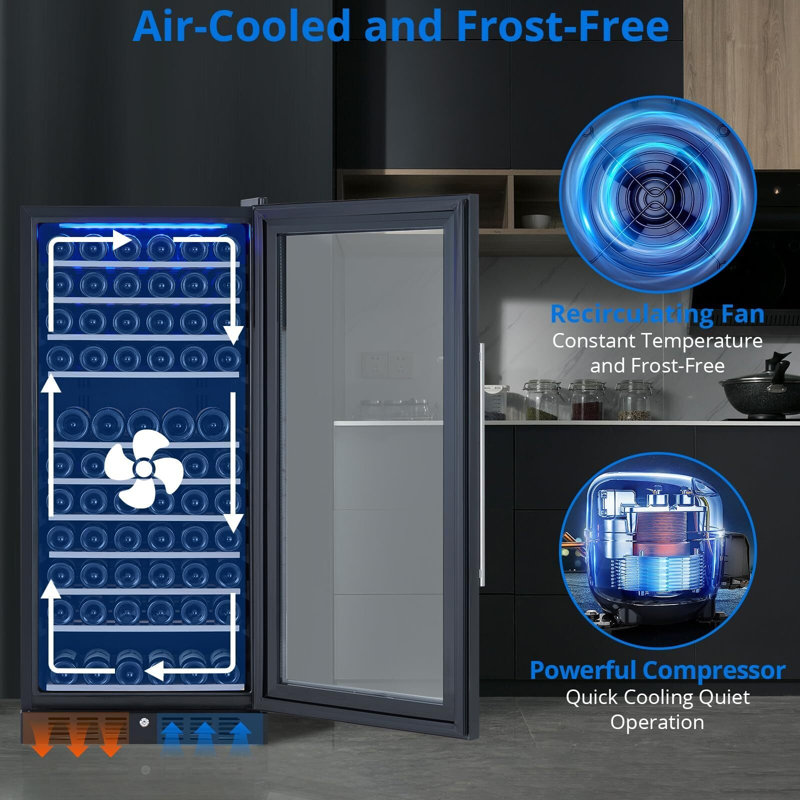Refroidisseur à vin et à boissons autoportant avec thermoélectrique à contrôle de température numérique 40-66 ℉