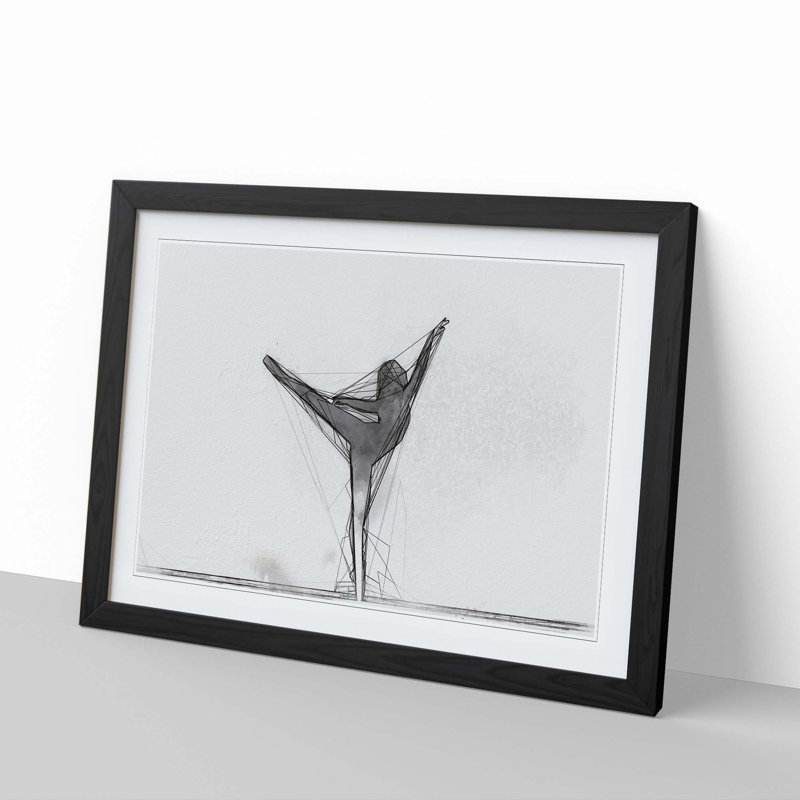 Ballet in the Morning in Abstract - Picture Frame Graphic Art Print, Black Framed, 48cm H x 65cm W x 2cm D