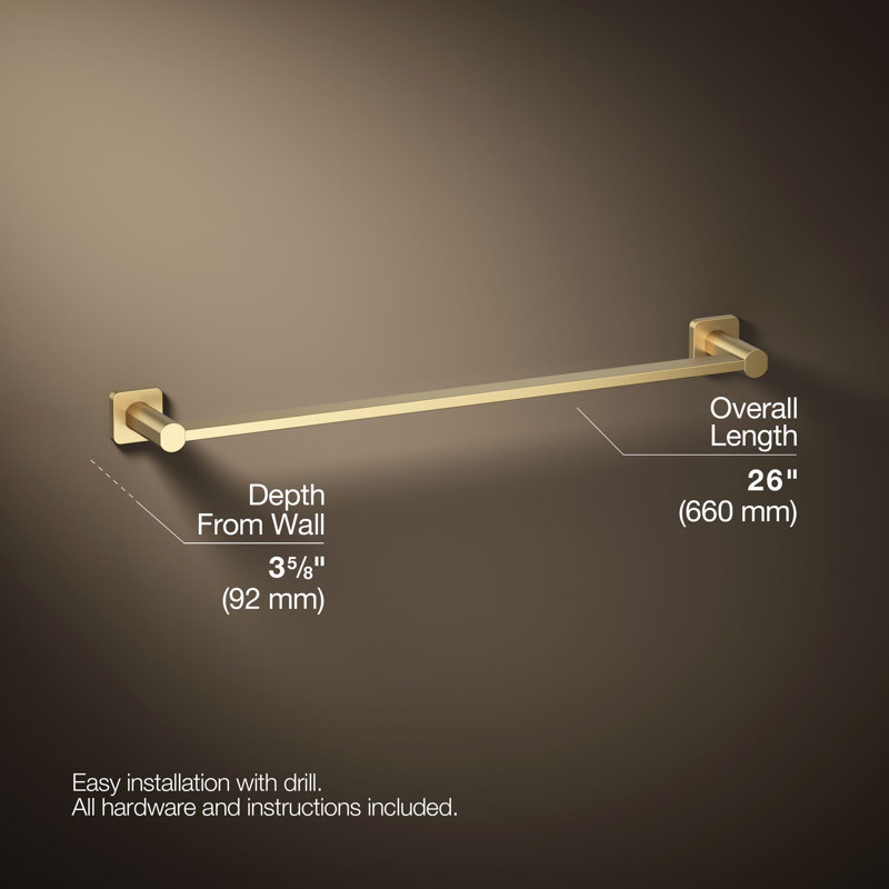 Parallel Towel Bar, Matte Gold, 24"W
