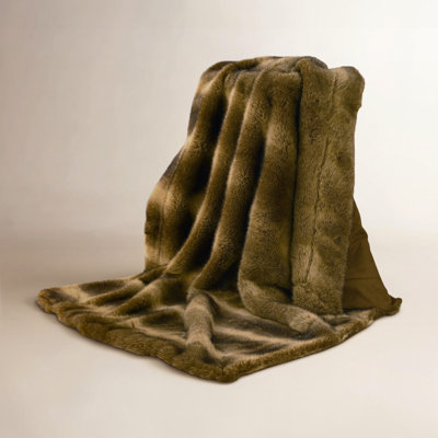 Wolf Fur Hand Woven Throw Blanket