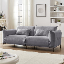 Rowan 91.3'' Wool Round Arm Modular Sofa Eureka Ergonomic