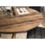 Brigman Round Solid Wood Top Metal Base Dining Table