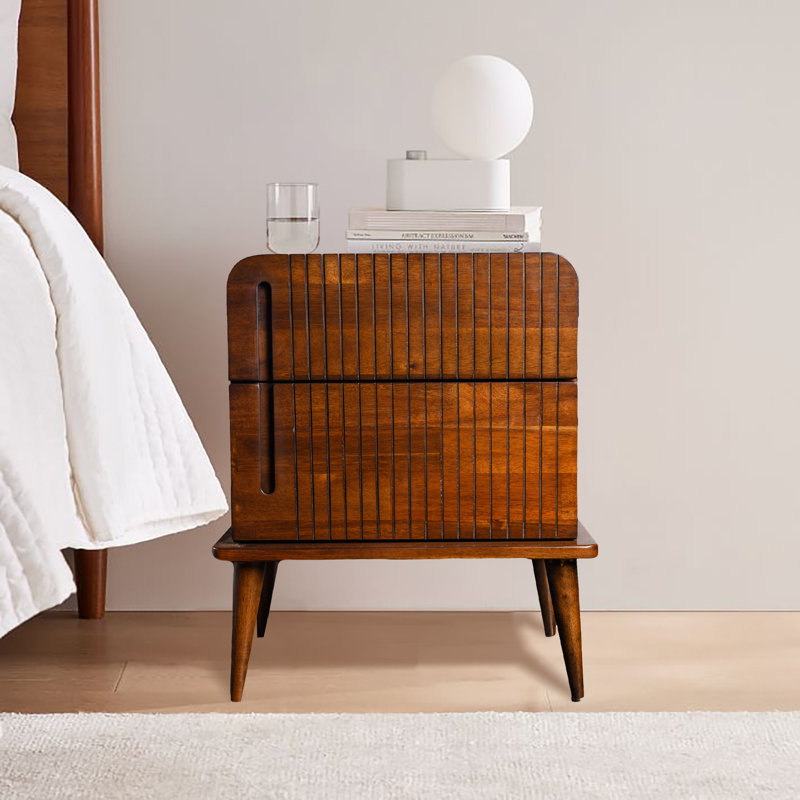 Dewitt 59.5cm W Solid Wood Bedside Table