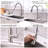 Modern Single-Handle Pull-Down Sprayer Kitchen Faucet with Soap Dispenser in Stainless Steel