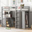 Lit mezzanine simple avec tiroirs, bureau et garde-robe-9151763