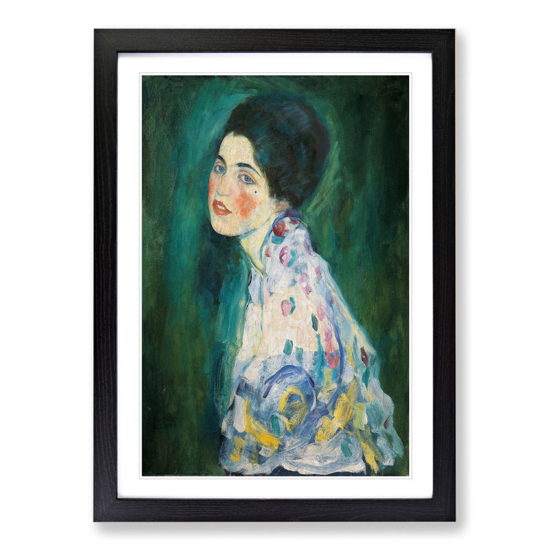 Portrait of a Lady by Gustav Klimt - Framed Print, 65cm H x 48cm W x 2cm D, Black Framed