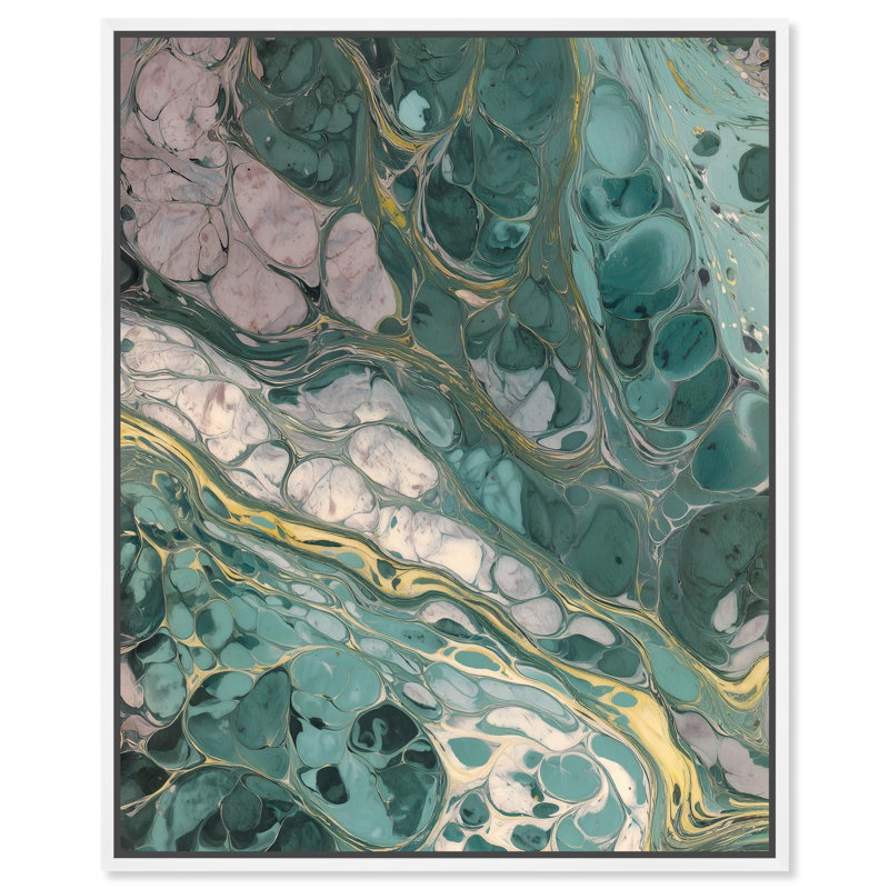 Décoration murale Marode World I Geode par Art Remedy, cadre blanc, 30 x 36, H 37 po x l 31 po, Cadre blanc