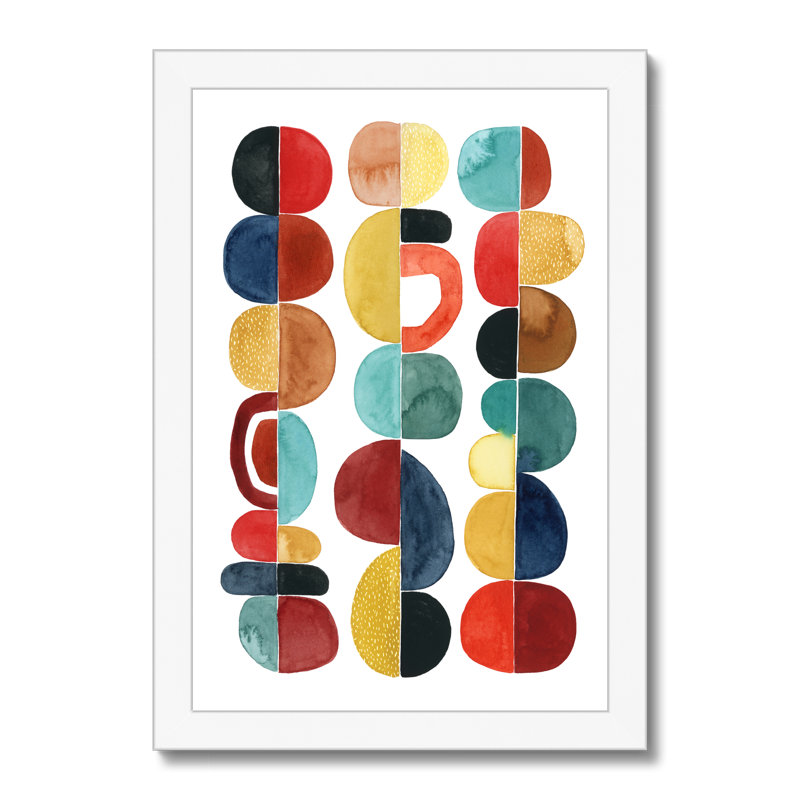 Midcentury Sunrise II by Grace Popp - Painting, 34cm H x 24cm W, White Framed Paper Print