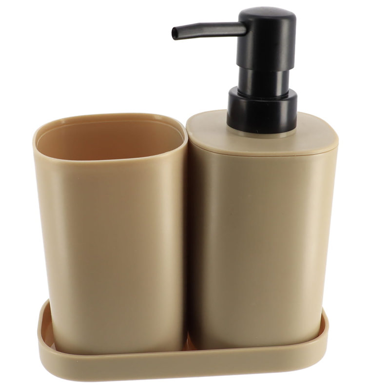 Ensemble d'accessoires de salle de bain tendance 3 pièces, Beige