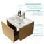 Lavabo intégré en céramique blanche brillante, drain et robinet non inclus