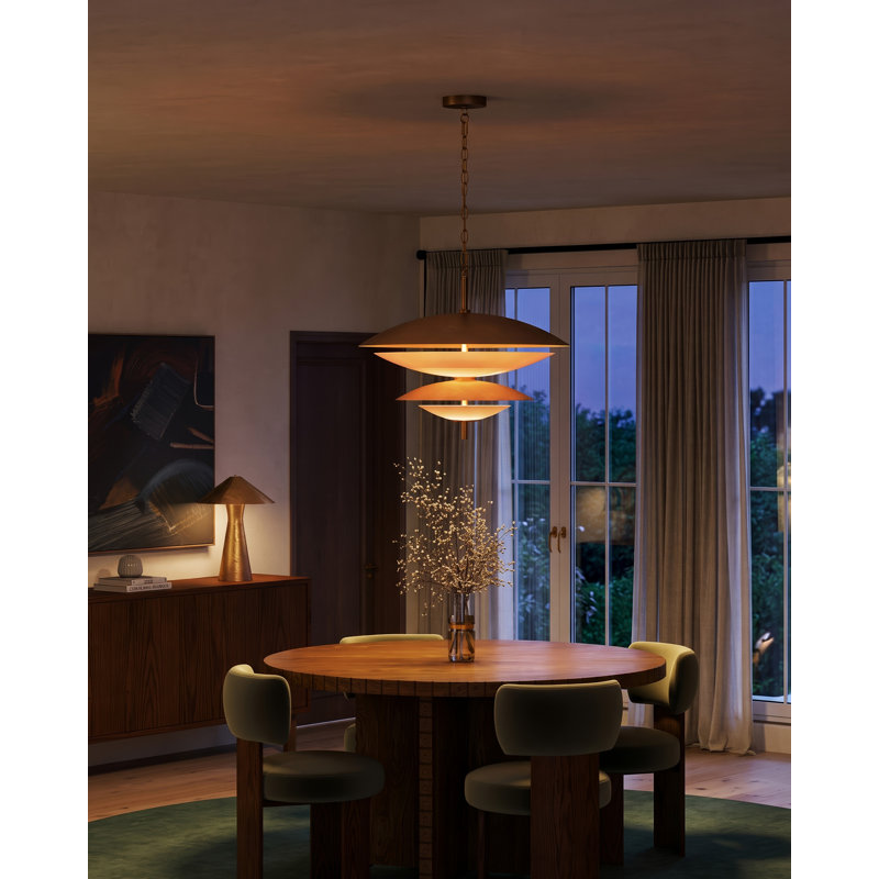 Prescott 2 - Light Chandelier, Vintage Brass/Opal Matte Glass