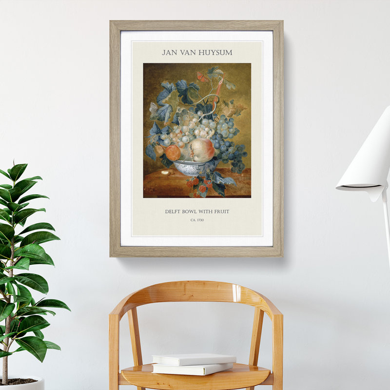 Still Life With Flowers And Fruit Vol.3 by Jan Van Huysum - Single Picture Frame Print, Oak Framed, 36cm H x 27cm W x 2cm D