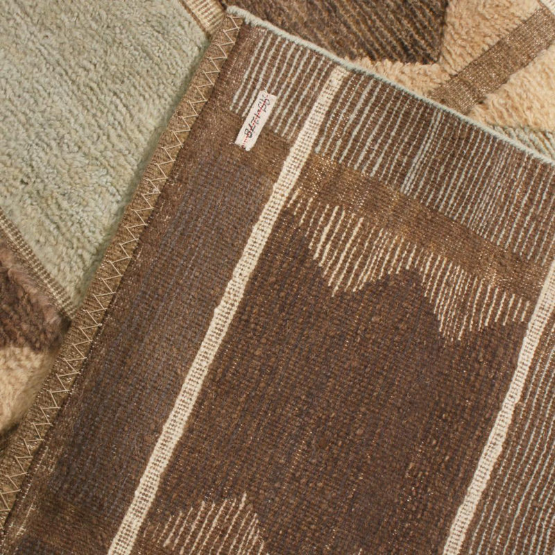 Rug & Kilim’S Scandinavian-Inspired Geometric Gray And Blue Wool Rug, Rectangle 6' x 9'
