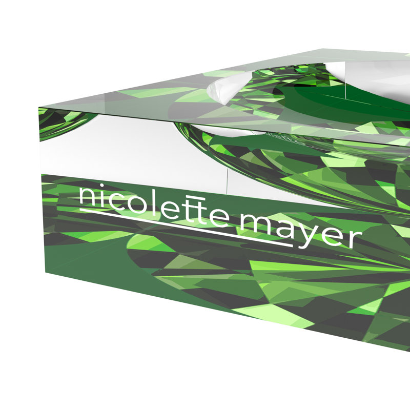 Facets Green Acrylic Candy Catchall Dish, Emerald
