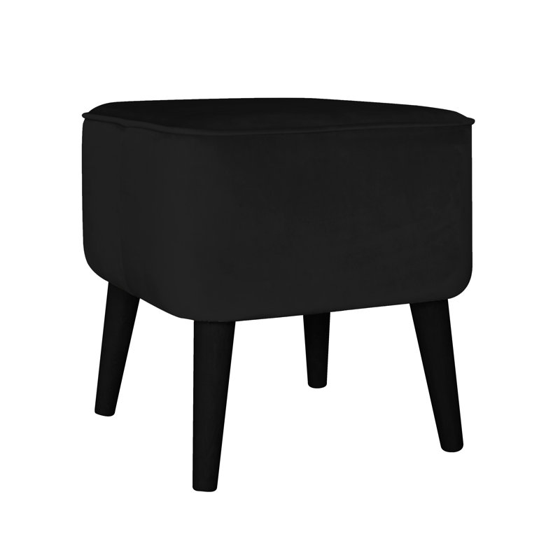 40cm Wide Square Solid Colour Standard Ottoman, Black