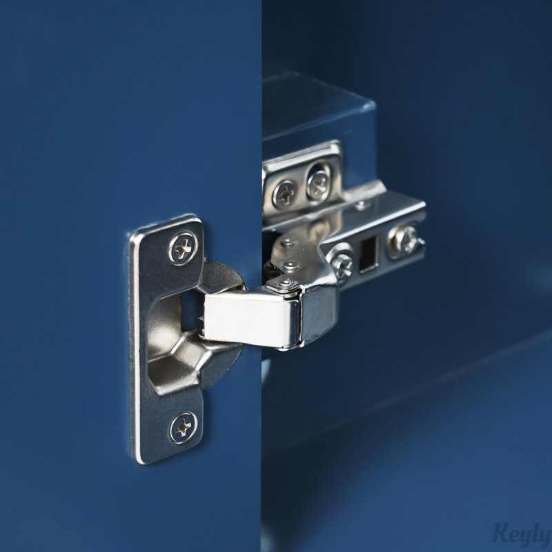 Meuble-lavabo de 91 cm avec lavabo en céramique, Bleu