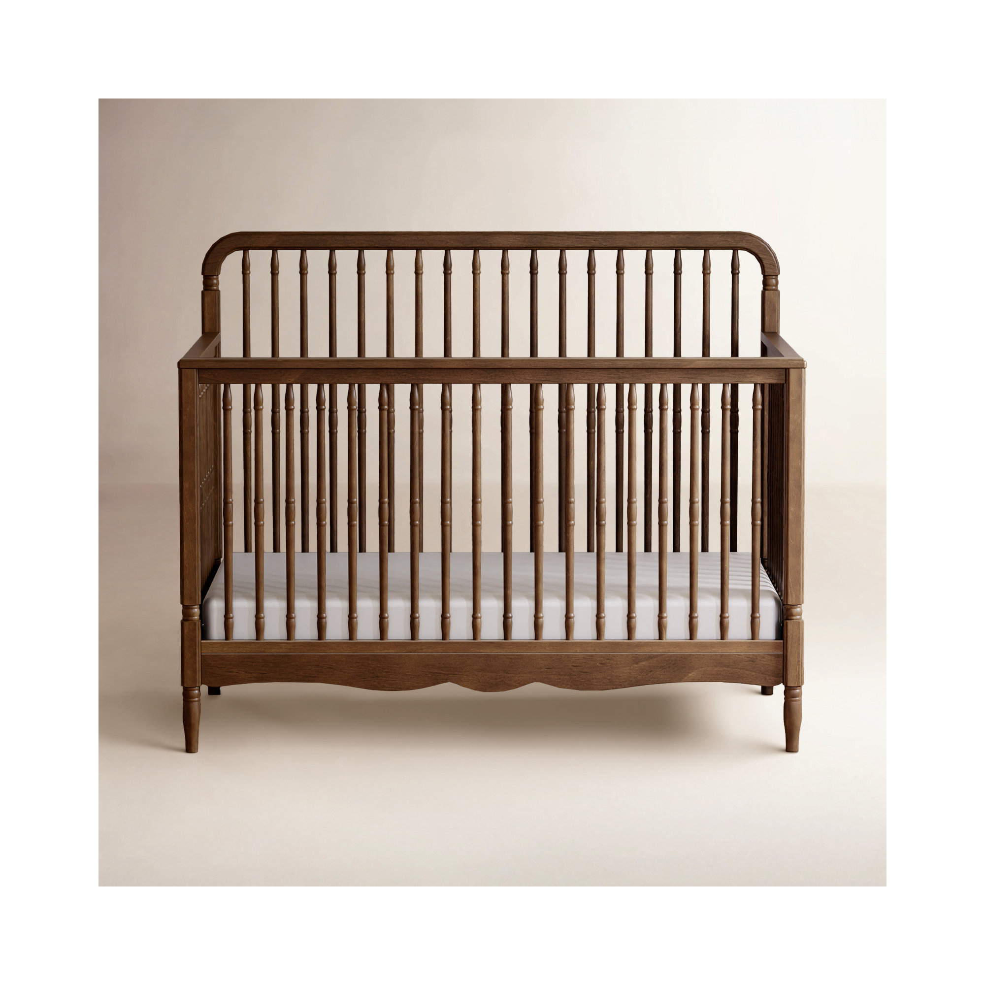 Liberty 4-in-1 Convertible Spindle Crib, Natural Walnut
