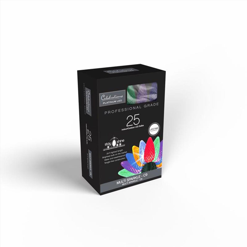  Guirlande de lumières de Noël multicolores 25 pi., Multi-couleur