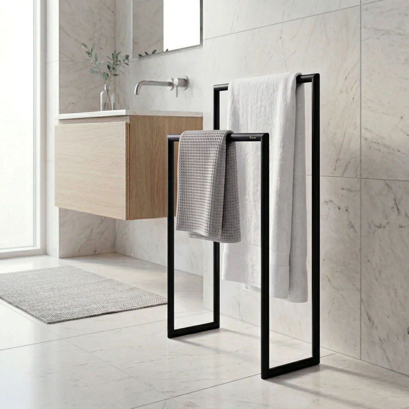 Porte-serviettes double autoportant, Matte Black
