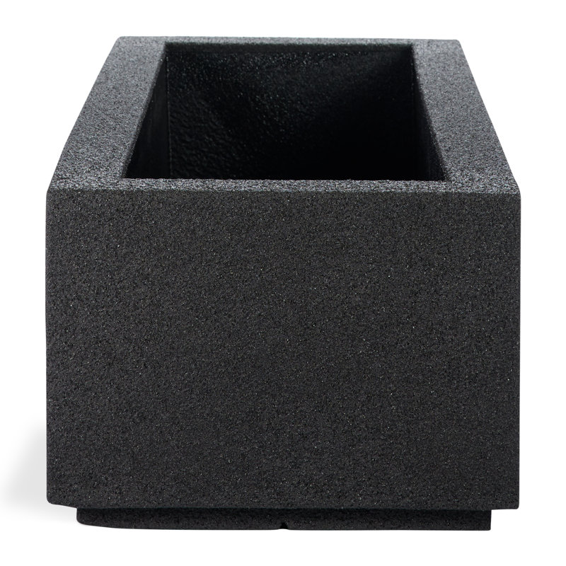 Milan Tall Polymer Box, Black, 12"H x 46"W x 17"D