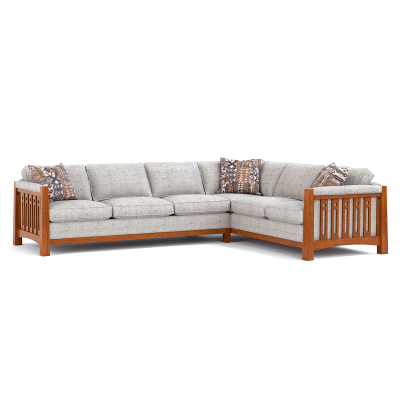 Highlands Sectional, Left Hand Facing, Brown Wood