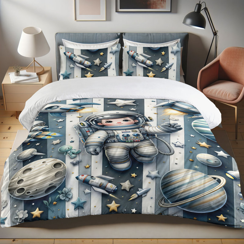 Striped Duvet Cover, Twin Duvet Cover + 1 Standard Sham