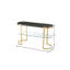 Console 49 po en bois massif gris et or avec rangement ovale