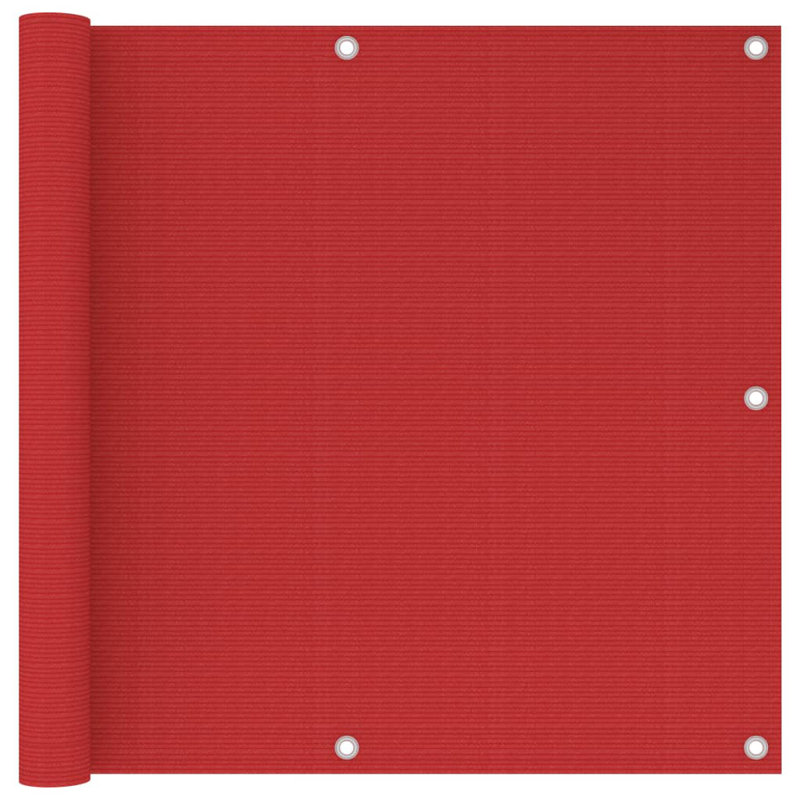 Écran de balcon en PEHD Vidaxl, L 118,1 po x P 35,4 po, Rouge