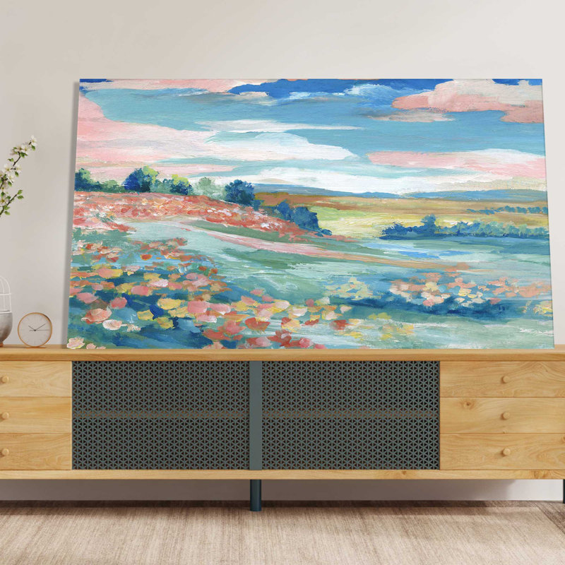 Vue pastorale par Nan - Peinture, L 30 po x H 18 po, Toile tendue