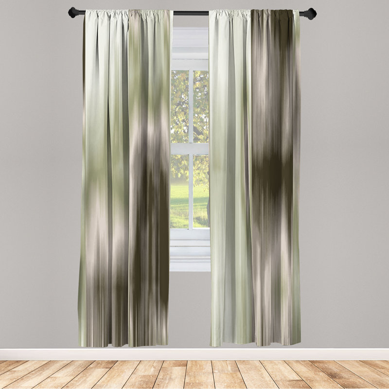 Microfiber Floral Semi-Sheer Rod Pocket Curtain Panels, 28" W x 95" L, Light Gray
