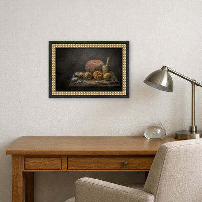 Rustic Autumn Harvest Still Life by Margareth Perfoncio Framed Mounted Canvas Wall Art Print
