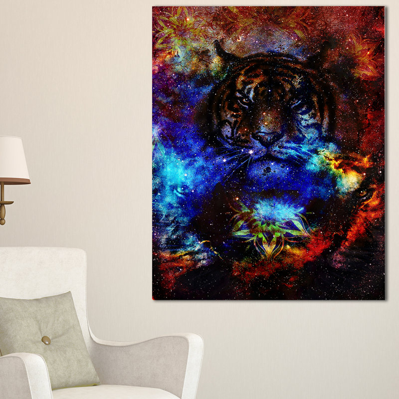 Alfaro «Colorful Tiger Collage», impression, H 40 po x l 30 po x P 1,5 po, Toile tendue avec châssis