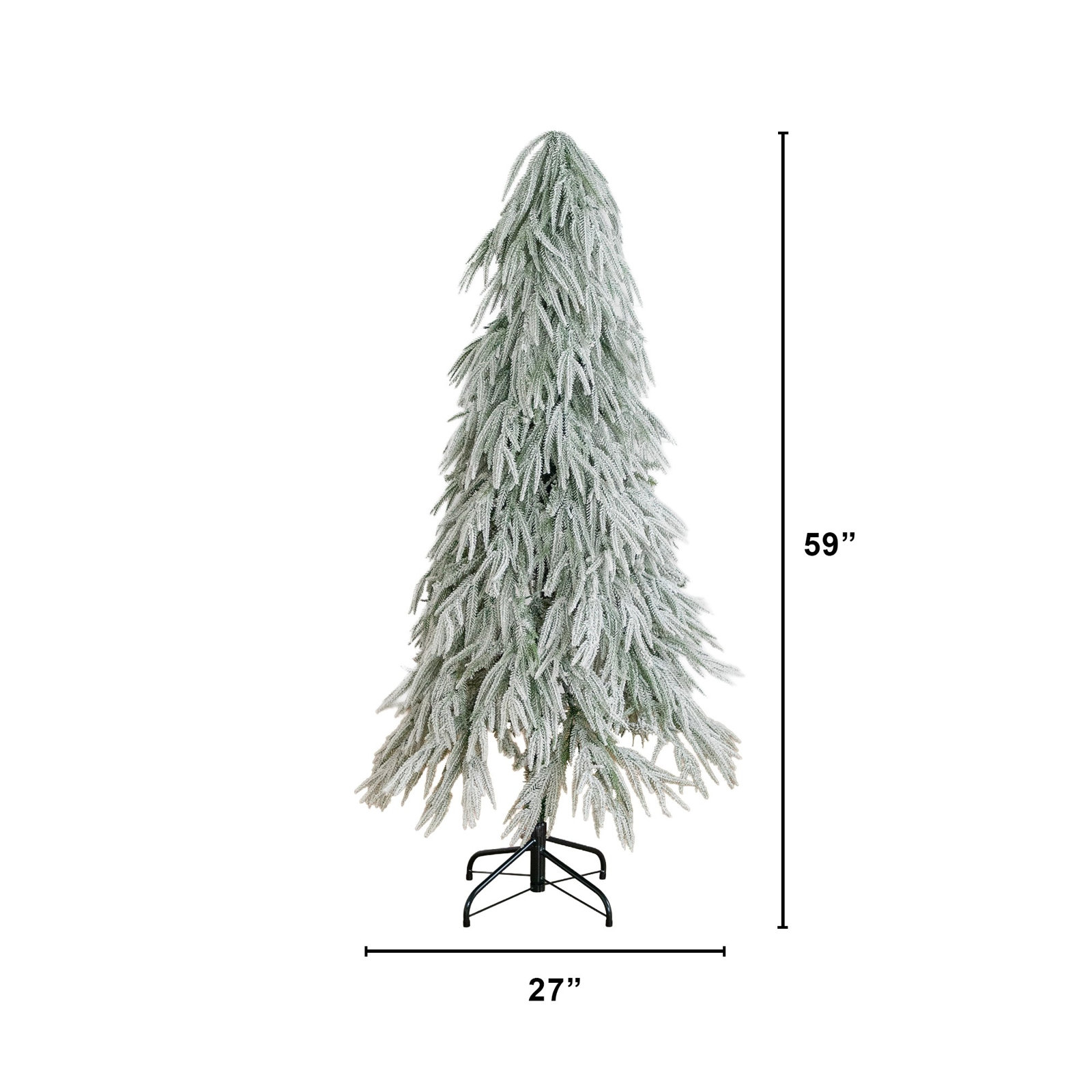 Flocked Pre-Lit Pine Christmas Tree, 5ft