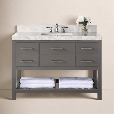 Carrie 48" Carrara Marble Single Bathroom Vanity
