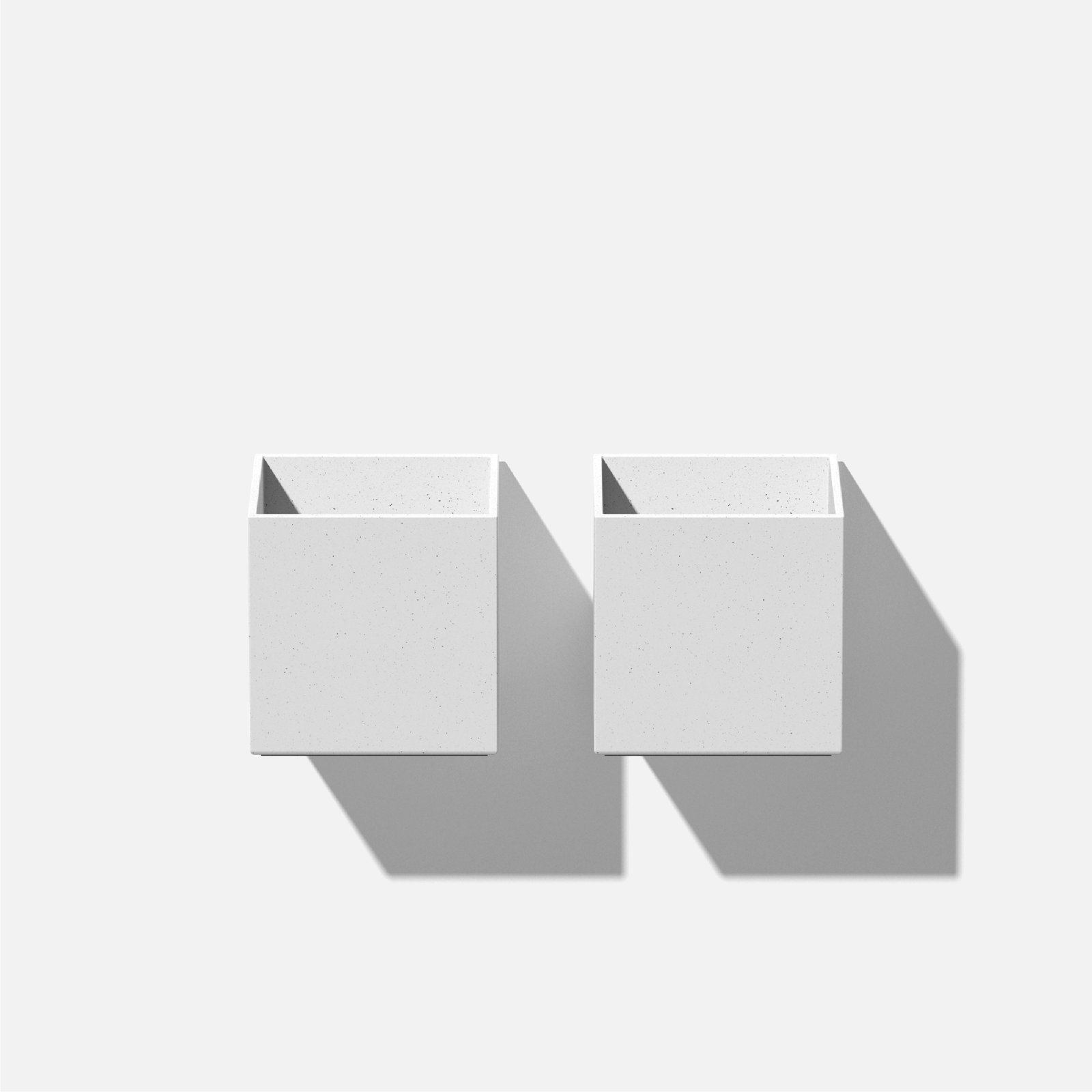 Geo Series Cube Hanging Planter, White, Set Of 2