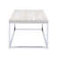 Table basse 48 pouces rectangulaire avec base de style traîneau moderne dans des tons de bois naturel et une finition chromée