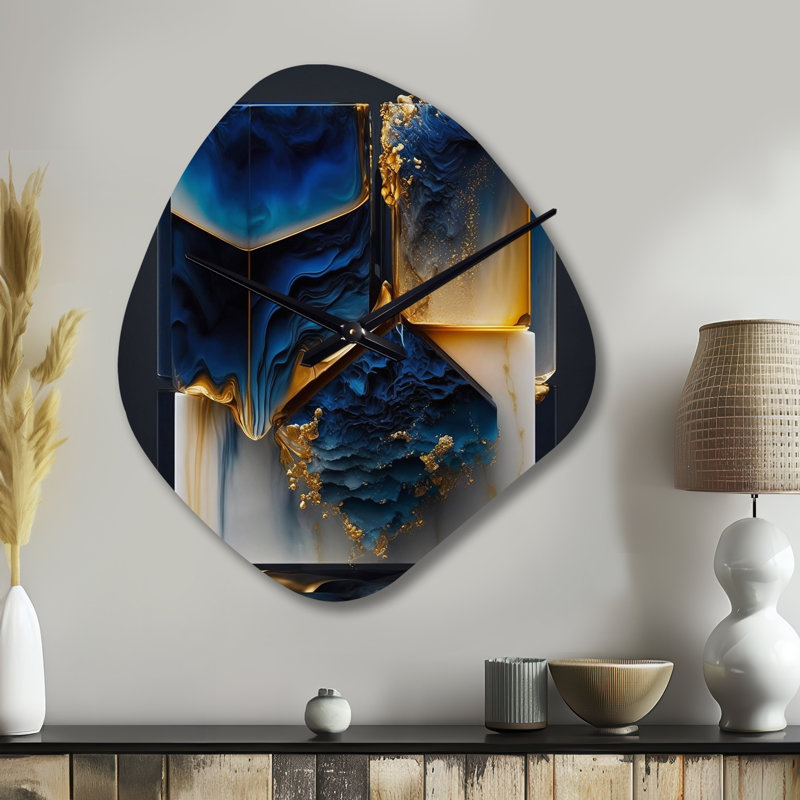 «Mana Abstract Geode», horloge murale asymétrique moderne, Petit