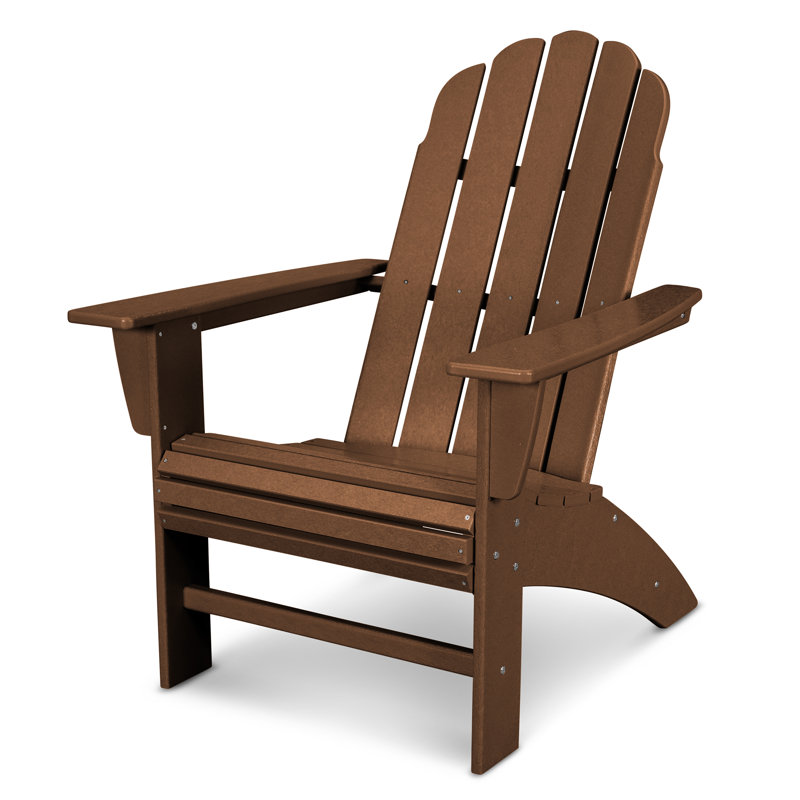 POLYWOOD Vineyard Curveback Resin Adirondack Chair, Teak