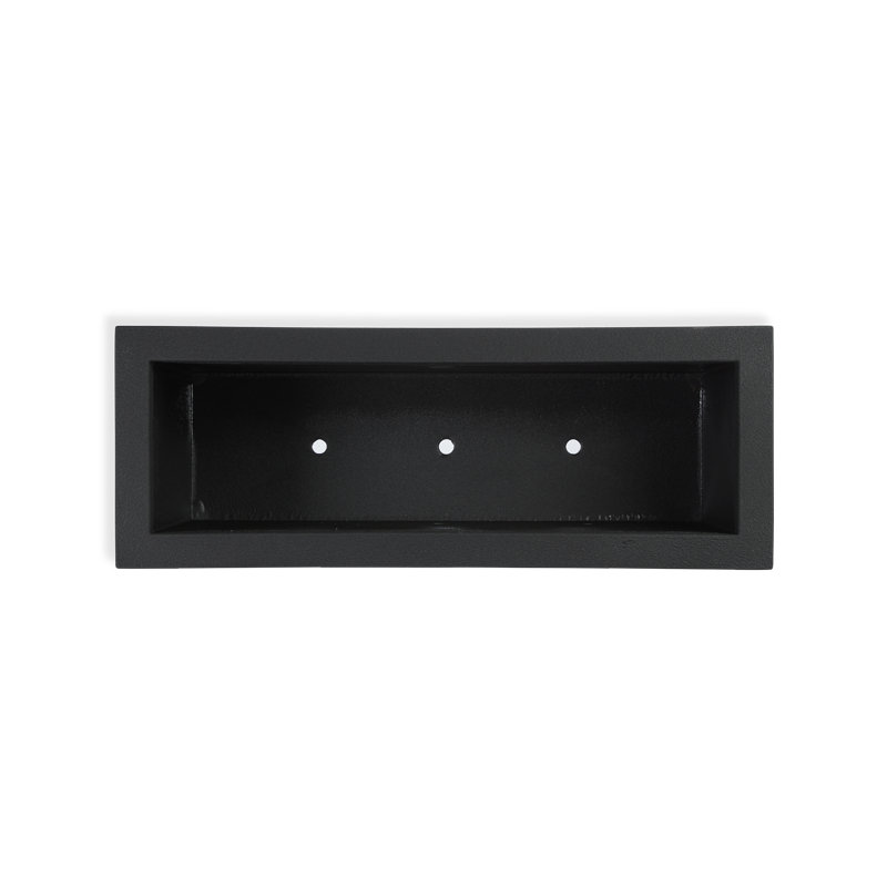 Milan Tall Polymer Box, Black, 19" H x 46" W x 17" D