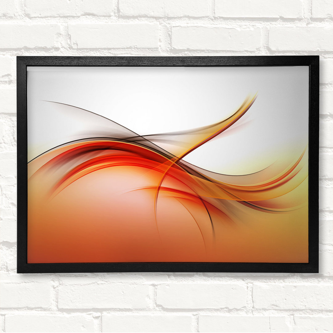 Fire Abstract Swirls - Closed Corner Frame Kunstdruck auf Holz