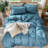 MooMee Lightweight Duvet Cover Set with Zipper Closure 8 Ties 100% Washed Cotton Linen Like Textured Soft Breathable All-Season-113693428-111219965
