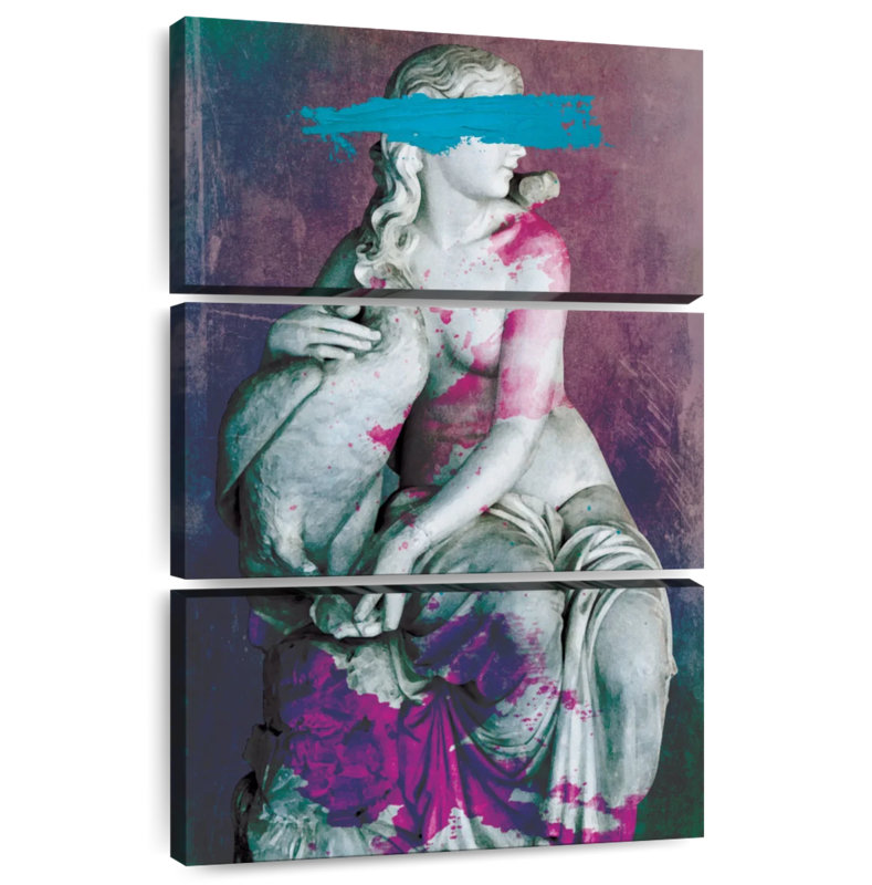 Lilie Aphrodite Statue Paint Brush Strokes, 57" H x 36" W