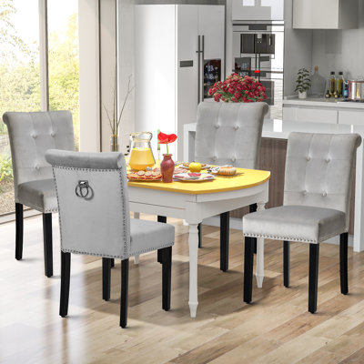 Cram Tufted Velvet Armchair in Gray