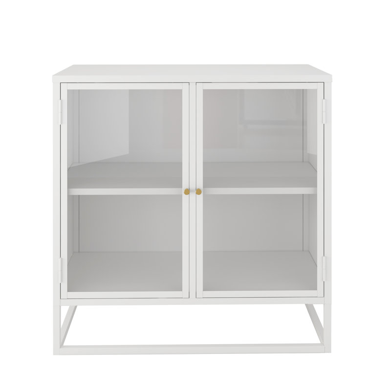 Armoire de rangement à 2 tablettes Gadbois, Perle blanche